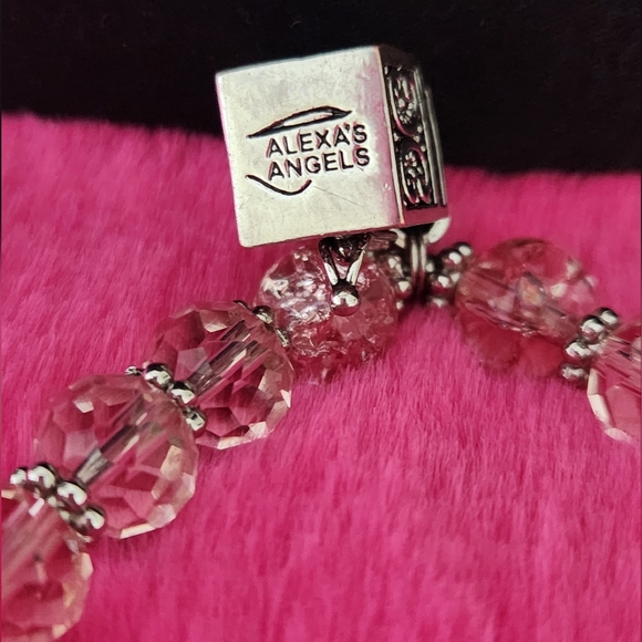 Alexa's Angels Prayer Box Charm Beaded Pink Crystal Bracelet, Large - Picture 7 of 8